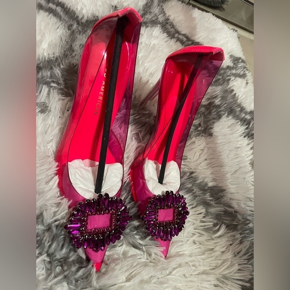 NEW In box Good American Cinder-F*cking-Rella Pink Barbie pumps Cinderella - Picture 2 of 12